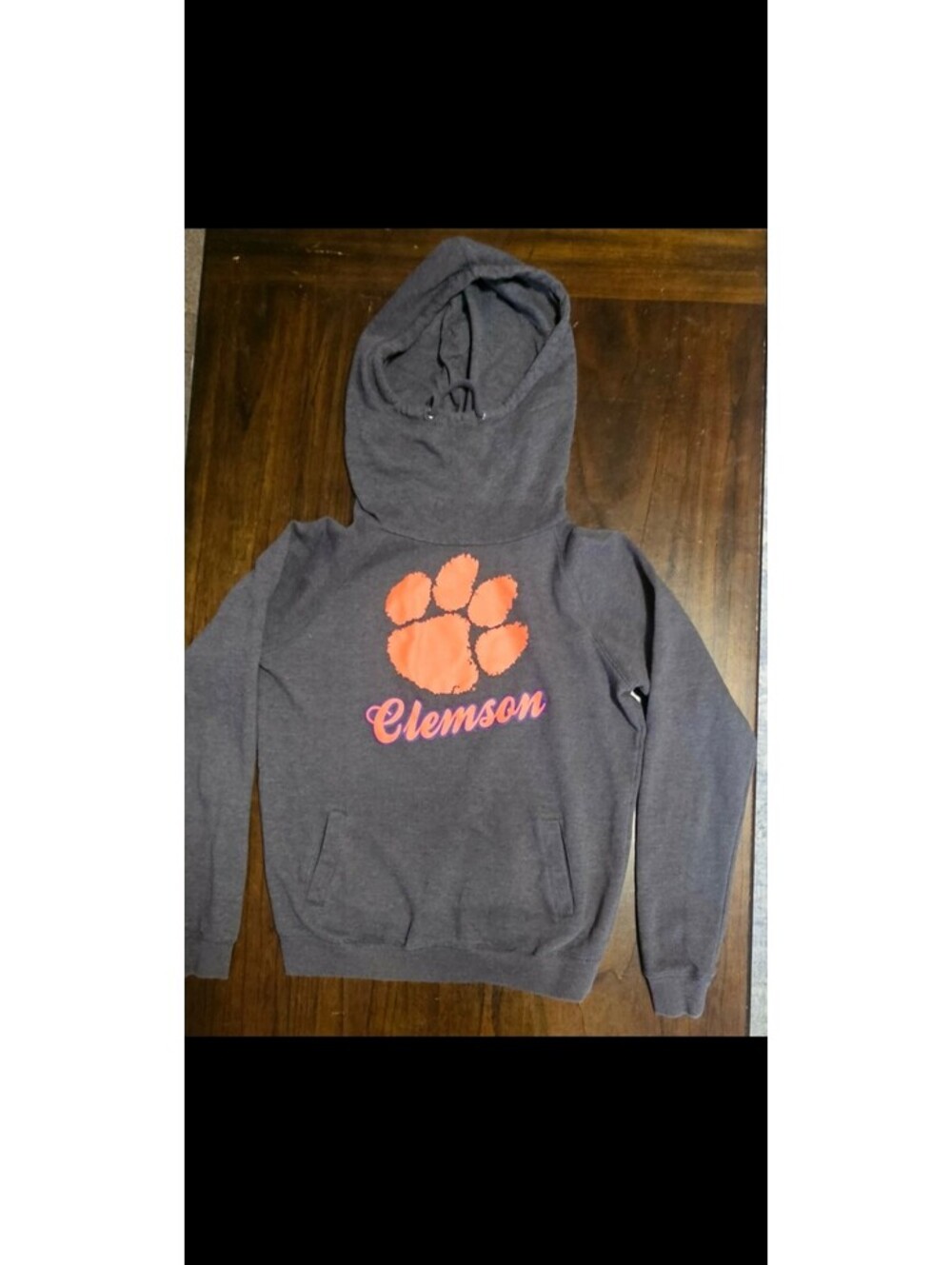 Clemson Tigers Women's Hoodie Medium Gray Orange Paw Colosseum Pullover